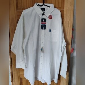 Stafford button down white shirt NWT